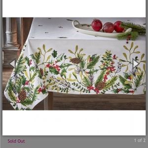 Tag Home Decor Winter Sprig Tablecloth 84x60 100% Cotton